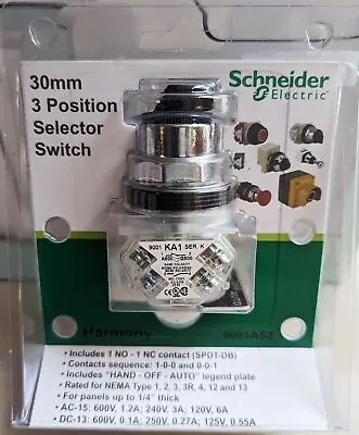 Buy Schneider Electric 30mm Push Buttons, 3 Position Selector Switch - NEW • 69.99$