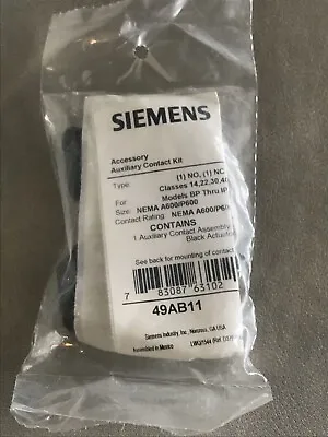 Buy Brand New - Siemens 49AB11 Starter & Contactor Auxiliary Contact Kit 1NO, 1NC • 75$