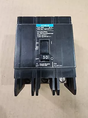 Buy Siemens BQD330 3 Pole 30 Amp 277v Circuit Breaker • 100$