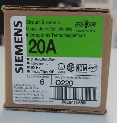 Buy Piece Of Siemens ITE Q220 2 Pole 20A • 17$