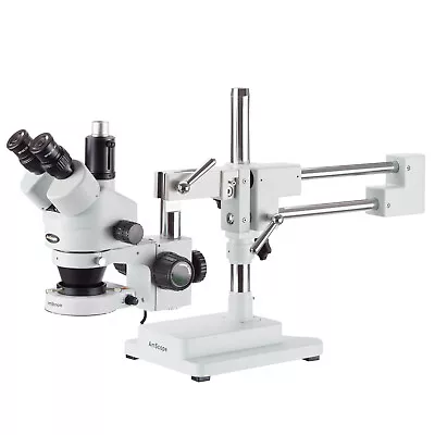 Buy AmScope 7X-90X Trinocular Zoom Stereo Inspection Microscope + 80 LED Ring Light • 511.99$