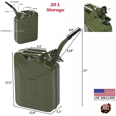 Buy Fuel Gas Oil Storage Can Tank 20L Portable Petrol Diesel Save Storage Camping • 43.59$