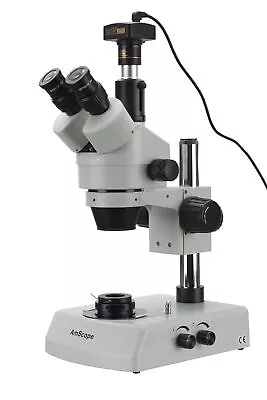 Buy AmScope 3.5X-90X Jewelry Gem Stereo Microscope + Dual Halogen + 1.3MP Camera • 775.99$