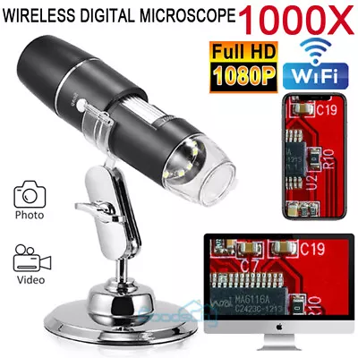 Buy 1000X WIFI Digital Microscope Camera For Electronic Accessories Coin Inspection • 32.13$