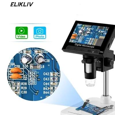 Buy Elikliv 1000X Digital Microscope 4.3'' LCD Screen PCB Repair Coin Magnifier LED • 47.49$