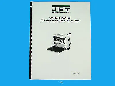 Buy Jet   JWP-12DX 12  Wood Planer Owners  Manual *183 • 15$