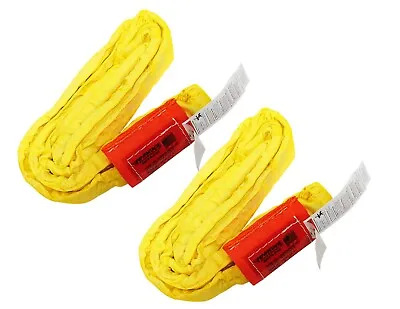 Buy Domestic Endless Round Sling Yellow X 12 FT Wrecker Tow Belt 16,800 Lbs 2 Pack • 91.48$
