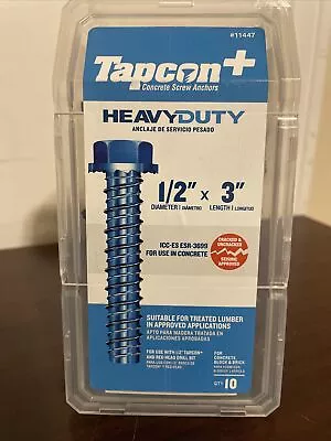 Buy Tapcon 1/2 In. × 3 In. Hex-Washer- Head Large Diameter Concrete Anchors 10 Pcs • 29.99$