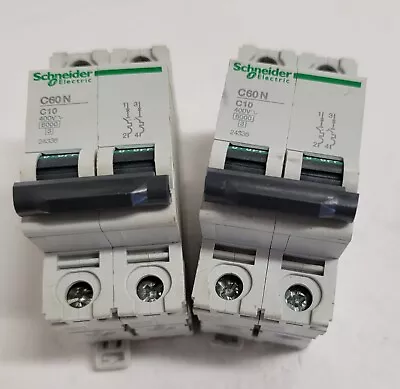 Buy Schneider Electric Mini Circuit Breaker 24336. C60n, 2 Pole, 10 Amp. Lot Of 2. • 29.99$