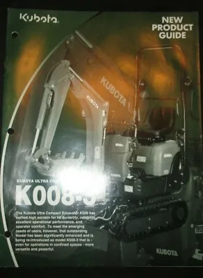 Buy Rare Baby Kubota Ultra Compact Excavator K  K008-3 New Product Guide Brochure • 22.40$