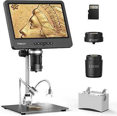 Buy TOMLOV Triple Lens Digital Microscope HDMI LCD Microscopes With Screen Soldering • 221.19$