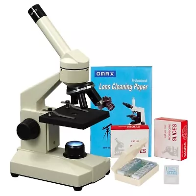 Buy OMAX 1000X Kids Compound LED Microscope+Blank Slides+Lens Paper+Prepared Slides • 109.99$