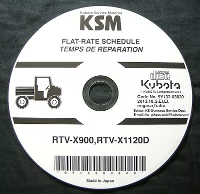 Buy KUBOTA RTV-X900 RTV-X1120D FLAT RATE SCHEDULE MANUAL ON CD French English • 21.37$