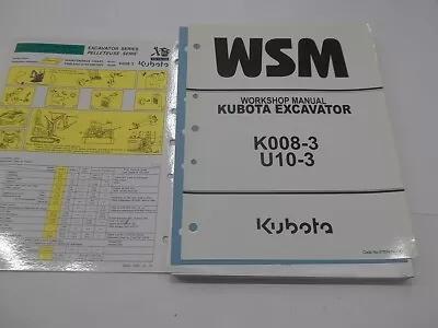 Buy Workshop Manual For Kubota Excavators Models K008-3 U10-3 • 70$
