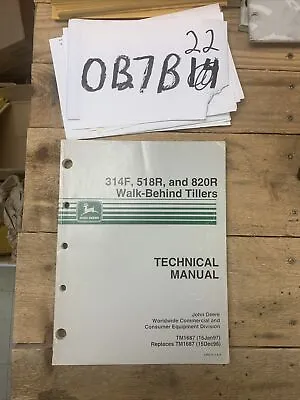 Buy TM1687 JOHN DEERE Technical Service Manual 314 518R 820R Walk Behind Tiller NOS • 22.89$