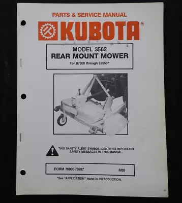 Buy Kubota B7200 B8200 L2650 L2850 Tractor 3562 Mower Parts & Service Manual • 22.45$