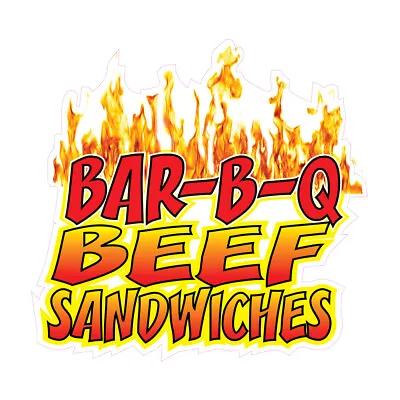 Buy Food Truck Decals Bbq Beef Sandwiches Restaurant & Food Concession Sign White • 11.99$