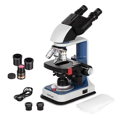 Buy Amscope 40-2500X USB-C Rechargeable Binocular Compound Microscope+5MP Camera • 346.99$