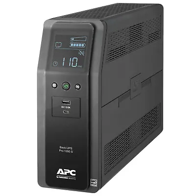 Buy APC BR1350MS 10-Outlet Back-UPS Pro (810 Watts, Black) • 294.27$
