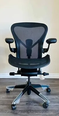 Buy New Herman Miller Aeron Remastered Gaming Chair Size B BLACK PostureFit Loaded • 1,100$