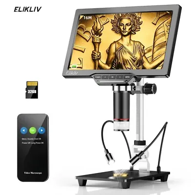 Buy Elikliv Digital Coin Microscope 1300X 10.1'' LCD Screen 16MP Camera HDMI & USB • 219.99$