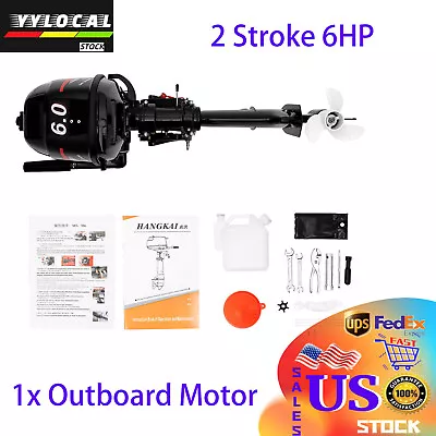 Buy HANGKAI 2 Stroke 6HP Outboard Motor Fishing Boat Engine Water Cooling CDI System • 567.58$