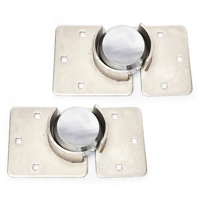 Buy 2 Pack Steel Garage Lock Heavy Duty Van Shed Door Security Padlock Hasp Lock Kit • 26.27$