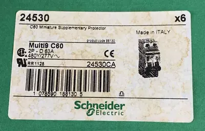 Buy Box Of 6 Schneider Electric 24530 Multi9 C60 Circuit Breaker New • 99.99$