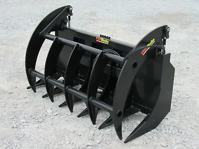 Buy 60  Brush Root Rake Clam Grapple Attachment Fits Skid Steer Tractor Quick Attach • 1,899.99$