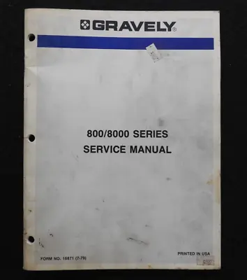 Buy Genuine Gravely 800 & 8000 Series Lawn Garden Tractor Service Repair Manual 1979 • 39.95$