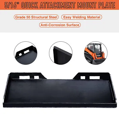 Buy 5/16  Skidsteer Quick Tach Attachment Mount Plate For Kubota Bobcat Loader • 70.63$