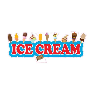 Buy Food Truck Decals Ice Cream Style 2 Retail Concession Concession Sign Red • 72.99$
