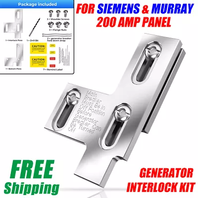 Buy For Siemens 200 Amp Panel Generator Interlock Kit For Murray 200 Amp Panels • 31.99$