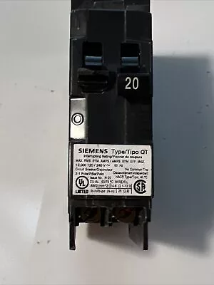 Buy Siemens Q2020NC 120V Circuit Breaker 20 Amp • 14.99$