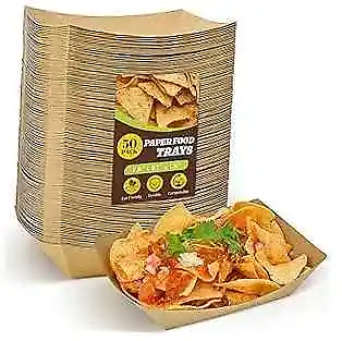 Buy  Pack 3lb Kraft Paper Food Trays, Heavy Duty Food Boats Disposable Food 3 LB 50 • 24.78$