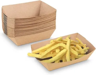 Buy MT Products 1 Lb Brown Paper Food Trays / Small Paper Boats - Pack Of 100 • 17.47$