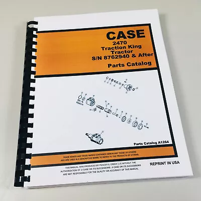 Buy Case 2470 Tractor Parts Manual Catalog Book S/N 8762940 & After • 28.97$