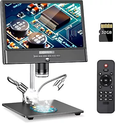 Buy LCD 1080P Coin Digital Microscope 10  1300X Soldering Endoscope Remote Control • 128.99$