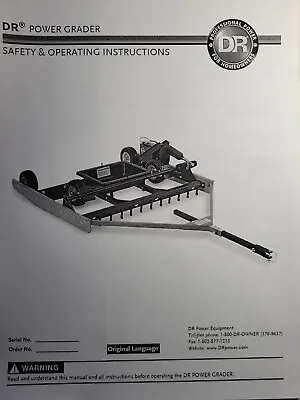 Buy DR Power Grader Lawn Garden  Tractor ATV Pull Type Owner & Parts Manual • 59.95$