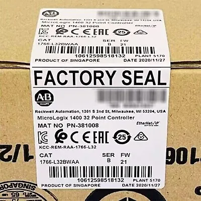 Buy New Factory Sealed Allen-Bradley 1766-L32BWAA MicroLogix1400 32 Point Controller • 479.98$