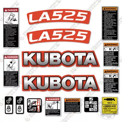 Buy Fits Kubota LA525 Decal Kit Tractor Decals  - 3M VINYL Aftermarket Sticker Set! • 54.95$
