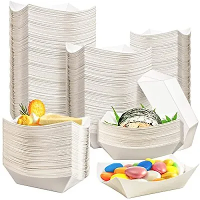 Buy 200 Pack Small Paper Food Boats, 1/4 Lb Disposable Kraft Food Trays, Take Out Pa • 26.05$