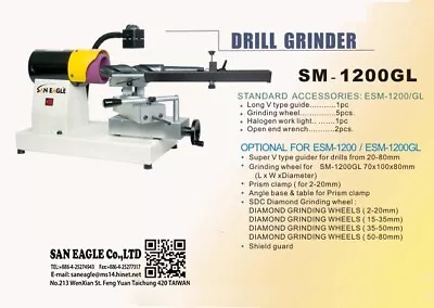 Buy SM-1200GM Big Size Drill Bit Re Sharpener 20mm~80mm • 2,860$