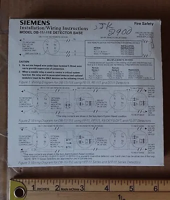 Buy Siemens DB-11/-11E Detector Base - NOS • 11$