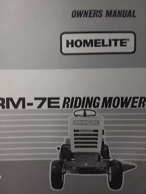 Buy Homelite RM-7E Riding Lawn Mower Tractor Owners Manual Allis-Chalmers Simplicity • 27.19$