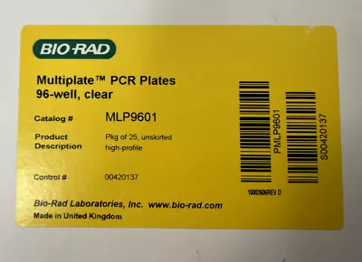 Buy BioRad - Multiplate™ 96-Well PCR Plates, High Profile, Unskirted, Clear (25pk) • 125$