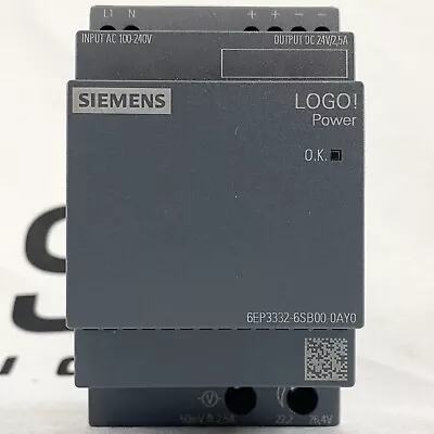 Buy Siemens 6EP3332-6SB00-0AY0 LOGO! Power Supply 100-240V 1,22-0,66A USA • 44.99$