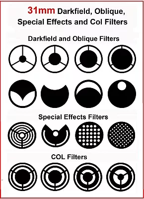 Buy 31mm Microscope Darkfield Oblique Special Effects And COL Filter Set • 20.70$
