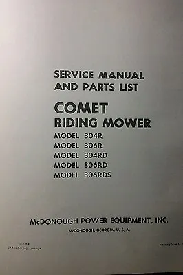 Buy Snapper Comet Riding Lawn Mower Tractor Owner, Service & Parts Manual 1-0904 • 31.44$