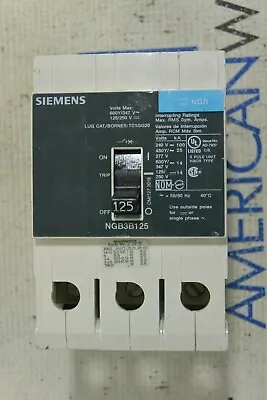 Buy NGB3B125 Siemens NGB 3 Pole 125 Amp 480V Bolt On Circuit Breaker  NEW TAKEOUT • 500$